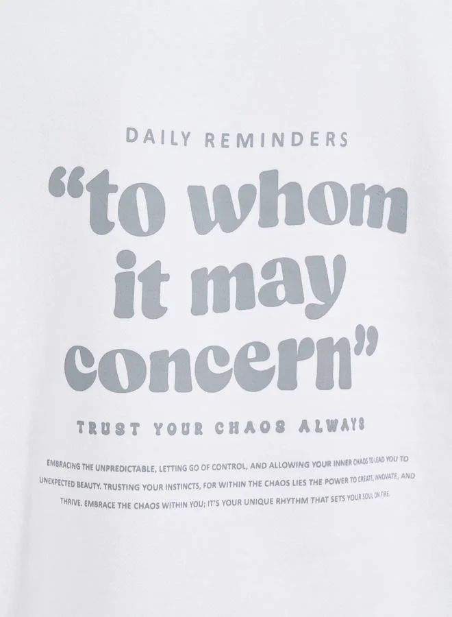 Styli Slogan Print Heavy Oversized Hoodie