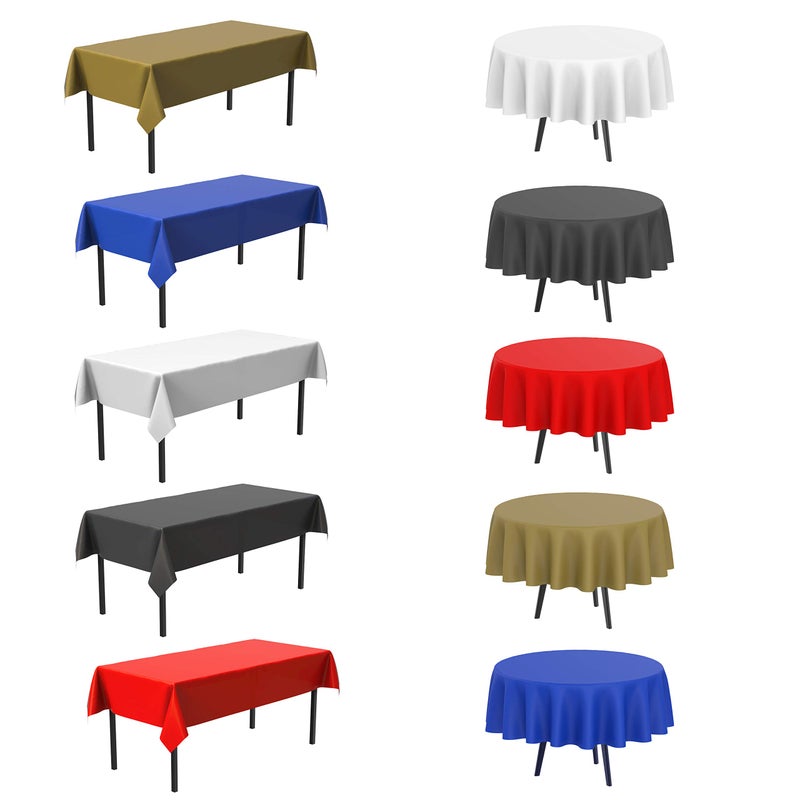 Bluetable White Plastic Tablecloth Disposable (12 Pack) Bulk - Ultra Heavy Duty Rectangle Tables Table Cloths - (54    X 108   ) 6 Foot Or 8 Foot Tables, Birthday Parties Christmas Party [12 Pack] - Image 4