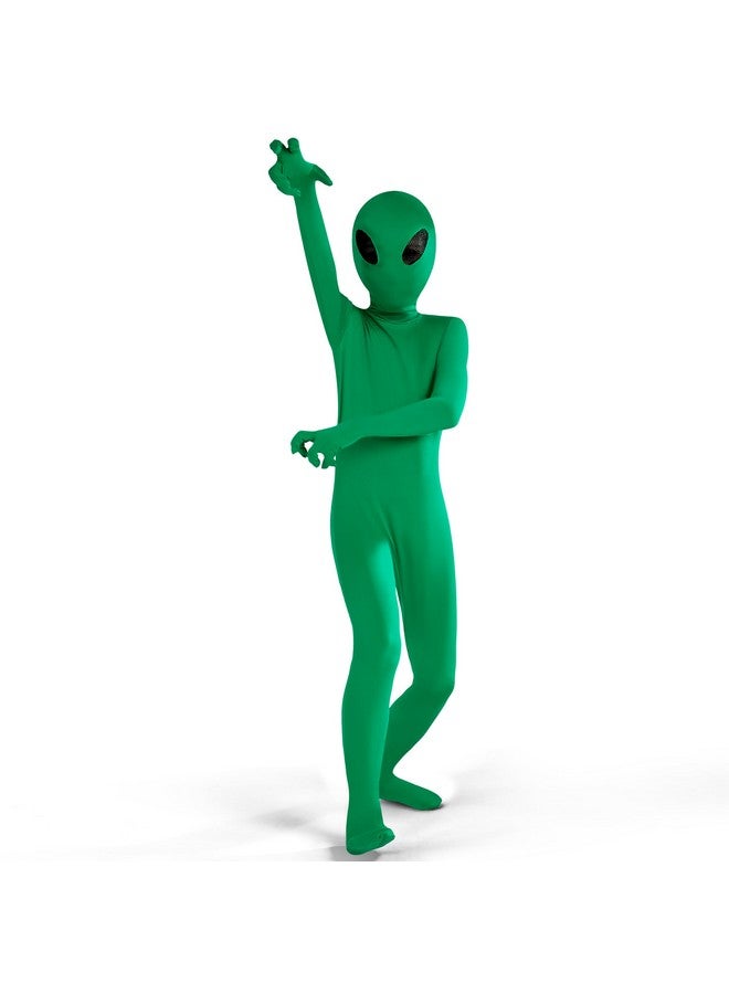 Spooktacular Creations Kids Alien Costume, Green Alien Jumpsuit For Boys, Girls Halloween Dress Up, Role-Playing And Costume Parties-Stnd - Image 3