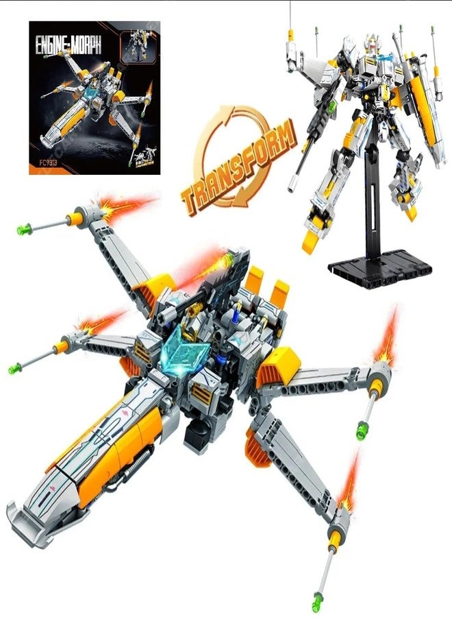 Elecart FX-1 Star Fleet Robot Spaceship Building Blocks Set – 704 PCS Transforming Space Robot Construction Toy | STEM Educational DIY Brick Kit for Kids Boys & Girls 6+ | Sci-Fi Spacecraft Model Gift - Image 1