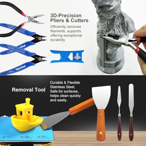 Mintion 82 Pcs 3D Printer Tool Kit with Case, 3D Printing Tools with Accessories of Deburring Tool, Nozzle Cleaning Kit, Screwdriver Kit, Tube Cutter for 3D Print Removing, Cleaning, Finishing, Carving - Image 3