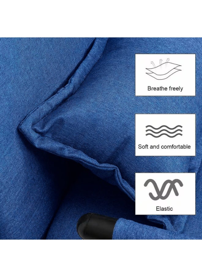 HOCC 3 in 1 Foldable Sofa Bed - Convertible Chair Cough Recliner Loungue Bed (Blue)  - Image 4