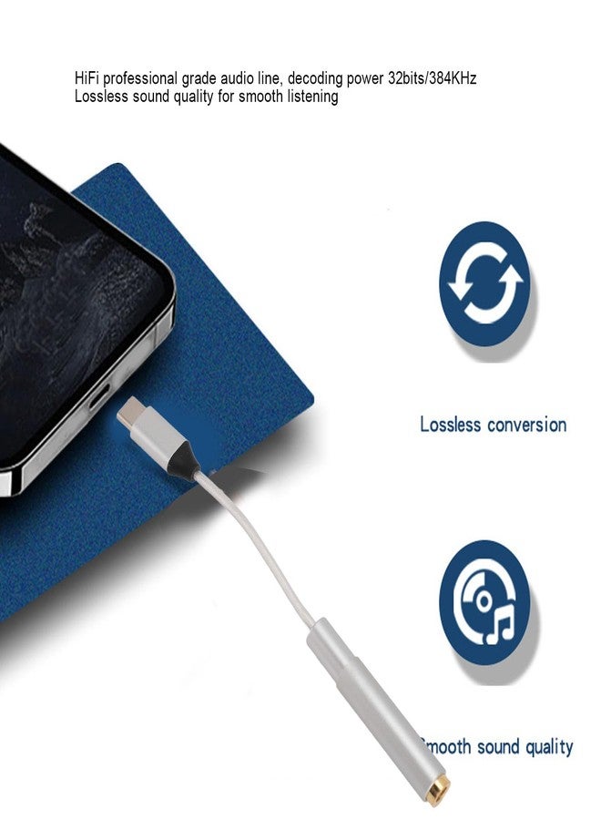 ciciglow محول سماعة رأس أنثوي USB Type C إلى 2.5mm 3.5mm 4.4mm من ciciglow، توصيل وتشغيل كابل دنجيل صوتي USB C إلى Aux للهاتف المحمول، يدعم 32 بت 384 كيلوهرتز PCM - Image 4