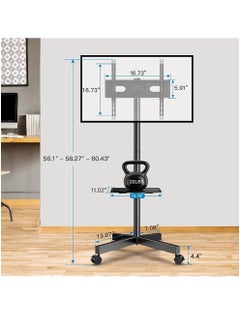 Mobile TV Cart For 32-75 Inch Flat/Curved LED/LCD/OLED TVs Rolling TV Stand With Height Adjustable Shelf TV Stand Trolley With Wheels Black - pzsku/ZCC5F35591922E6FEAAABZ/45/_/1712227875/adc1a364-3799-4325-91c0-2b0b7dfce18b