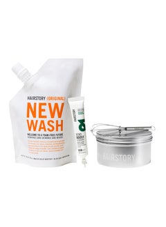 Hairstory Hairstory Bond Boost & New Wash Original Bundle, Enhanced Damage Repair Treatment, Intense Healing to Minimize Breakage & Hair Loss, Nourish & Moisturize Strands, Set Includes Whisk & Tin 