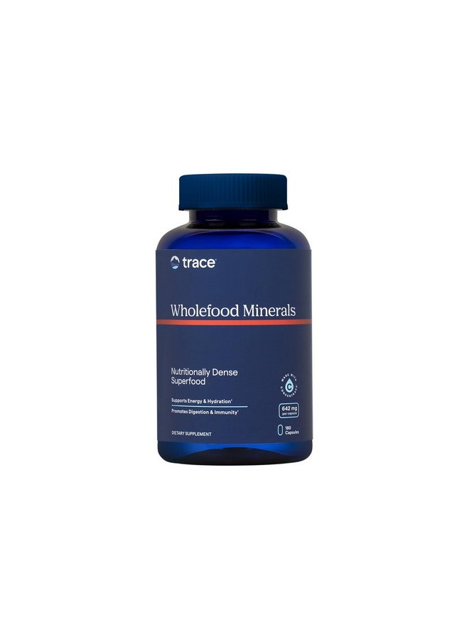 Trace Minerals Wholefood Minerals - Body & Brain Health Support Supplement - Food Health Supplement with Wildflower Bee Pollen & Atlantic Kelp - Aids Nerve Function & Digestive Health - 180 Capsules - Image 1