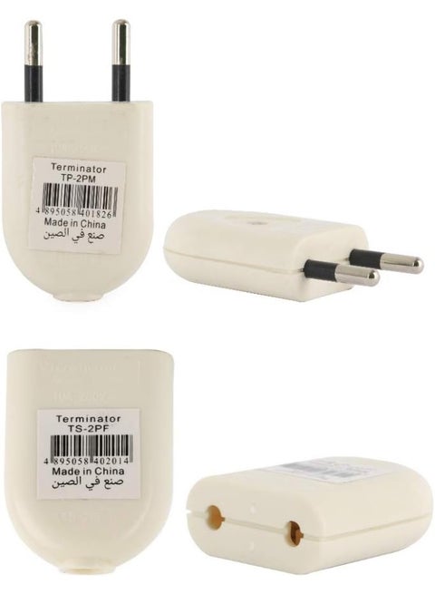 Terminator EU Round Two Pin Plug Male Plug TP-2PM (WHITE)