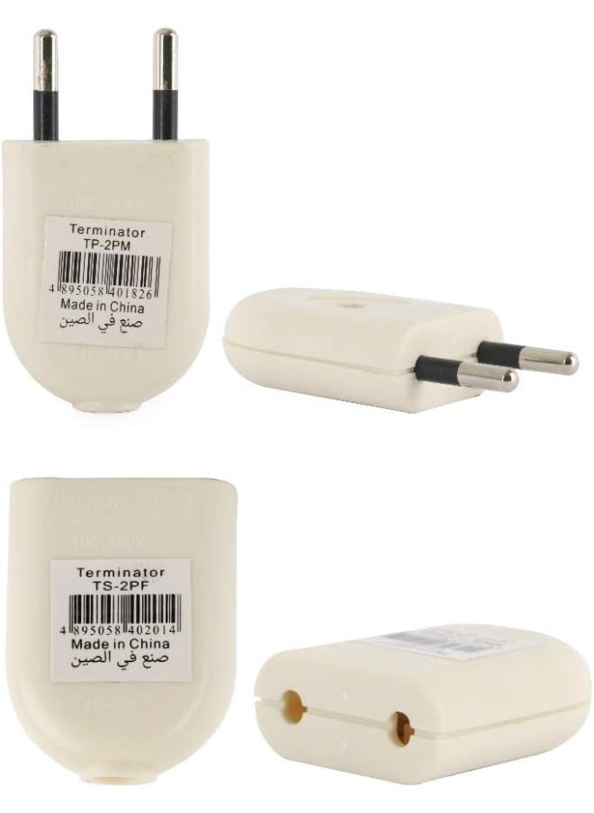 Terminator Terminator EU Round Two Pin Plug Male Plug TP-2PM (WHITE) 