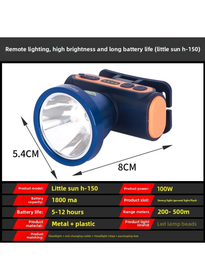 Generic Small Sun Strong Light Rechargeable Led Headlight Headlamp Flashlight Fishing High-end Lamp Outdoor Strong Light Lithium Battery Searchlight 