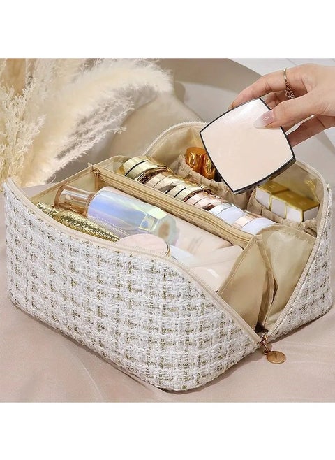 Large apaciy Travel Cosmetic Bag Multifunctional Waterproof Portable Makeup Organizer Bag With Handle Ideal for Travel