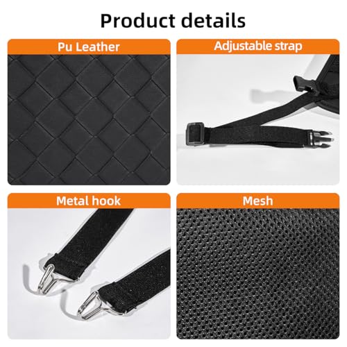 Veitail Purse Holder for Car,Car Purse Holder Between Seats,PU Leather Seat Back Organizer,Large Capacity Bag,Car Net Pocket Handbag Holder,Pet Barrier(Black) - Image 5
