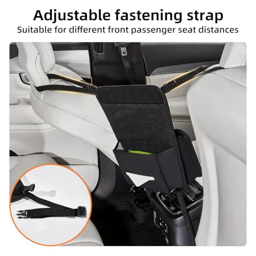 Veitail Purse Holder for Car,Car Purse Holder Between Seats,PU Leather Seat Back Organizer,Large Capacity Bag,Car Net Pocket Handbag Holder,Pet Barrier(Black) - Image 3