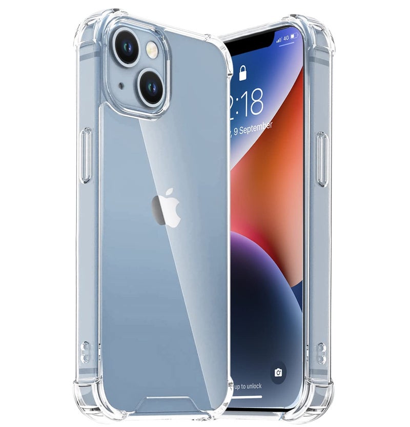 Sounce TPU Transparent Hard Back Cover for iPhone 13 Scratch Resistant Case Shockproof Premium Clarity Armor Sleek Design Shield with Polycarbonate Protection for iPhone 13 [Crystal Transparent] - Image 1