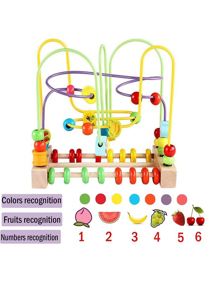 Wooden Bead Maze Toys For Kids, Abacus Beads Game, Abacus Teaching Toys, Bead Maze Roller Coaster Wooden Toy, Sliding Beads On Twists Wire Training Child Attention Count and Grasping Ability  - Image 3