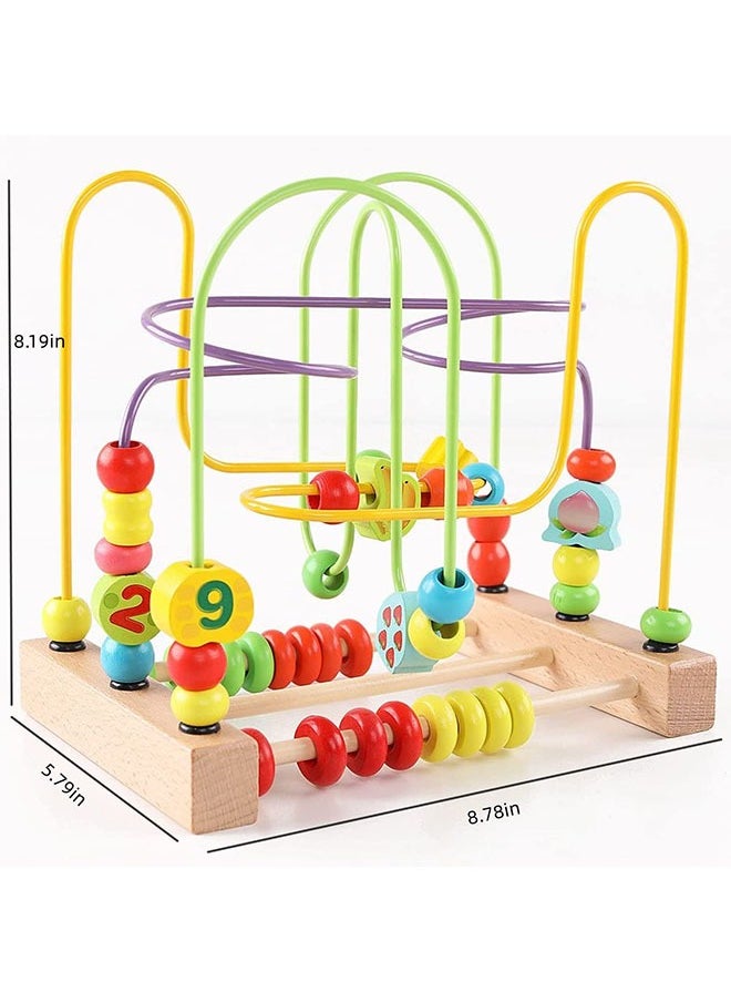 Wooden Bead Maze Toys For Kids, Abacus Beads Game, Abacus Teaching Toys, Bead Maze Roller Coaster Wooden Toy, Sliding Beads On Twists Wire Training Child Attention Count and Grasping Ability  - Image 5