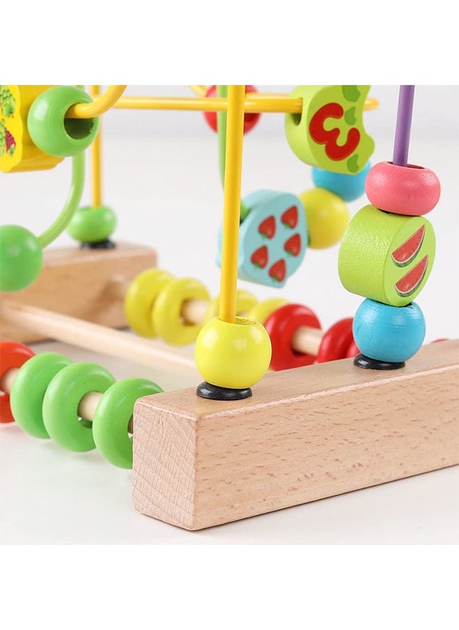 Wooden Bead Maze Toys For Kids, Abacus Beads Game, Abacus Teaching Toys, Bead Maze Roller Coaster Wooden Toy, Sliding Beads On Twists Wire Training Child Attention Count and Grasping Ability  - Image 4