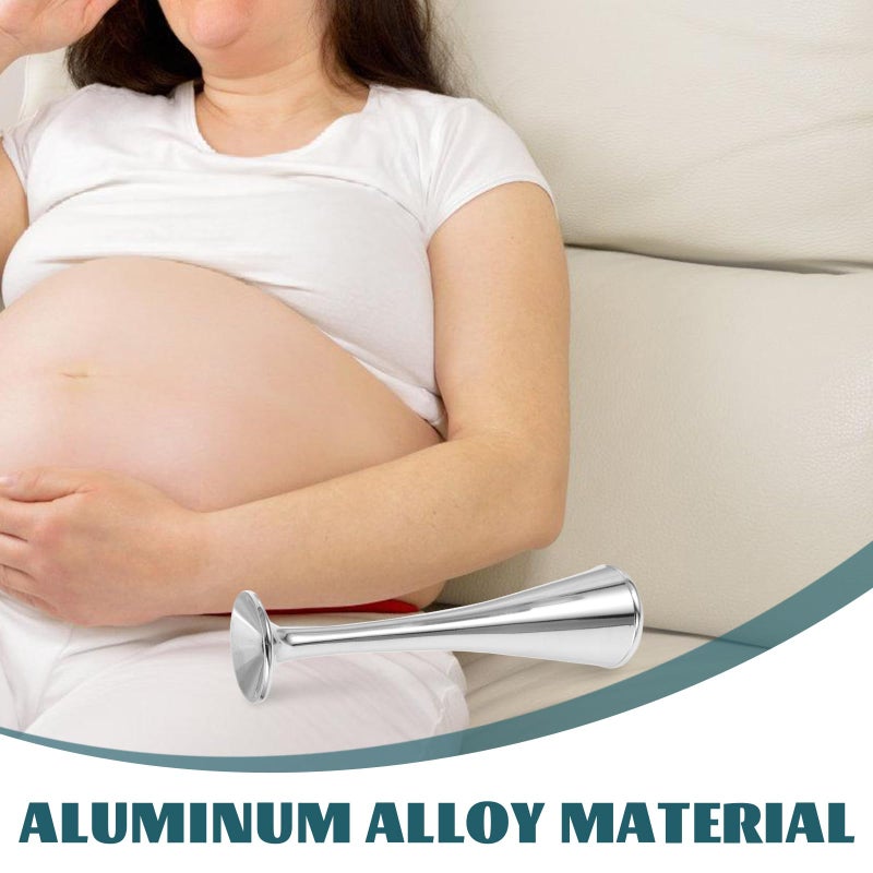 Fetal Sound Amplifier Aluminum Alloy Portable Pregnancy Heartbeat Listening Horn Silver - Image 4