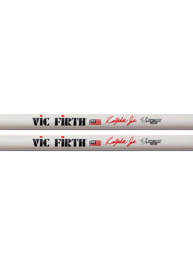Vic FIrth - Corpsmaster® Signature Snare Drumsticks - Ralphie Hardimon Jr. - Wood Tip - White - Image 4