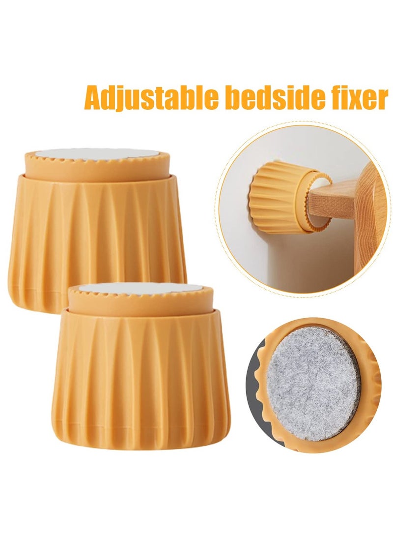 SYOSI 4PCS Headboard Stoppers, Adjustable Bed Frame Headboard Stabilizer Bed Creaking Prevention Cabinet Stabilizer Anti-Shake Tool for Beds Cabinets Loosening Sofa Bed Stoppers Easy to Install (Orange)  - Image 2