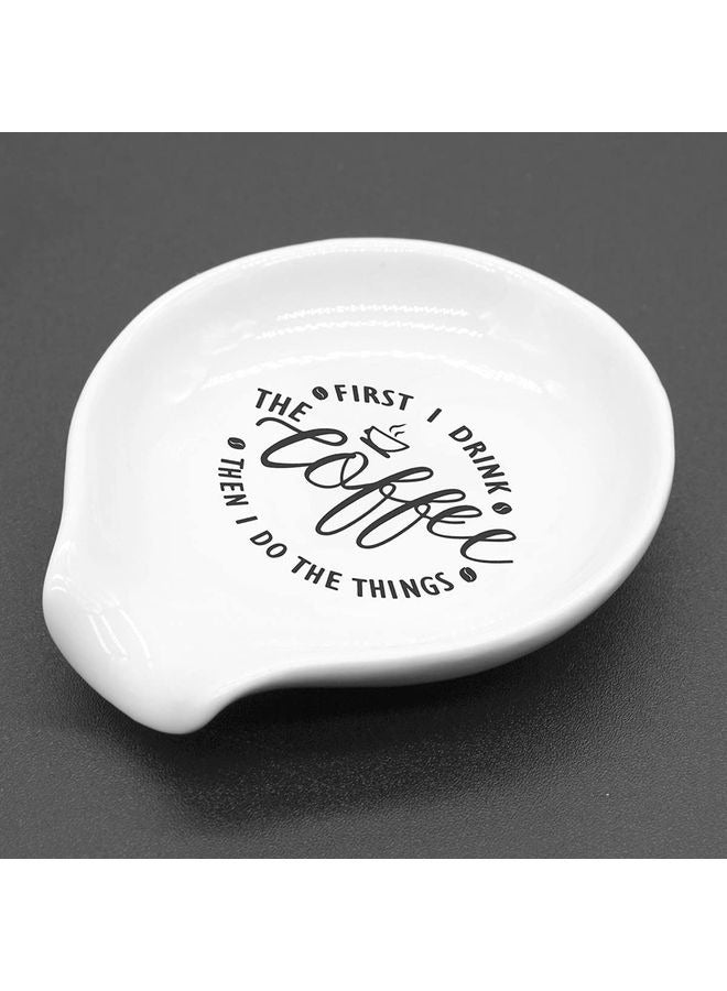 HOMESTAR Coffee Spoon Rest, Mini Coffee Spoon Holder, Cute Small Ceramic Spoon Rest for Home Bar Coffee Station Accessories Décor, for Coffee Stirrers, Tea Spoon, Coffee Lovers Gift for Girls Women, Coffe Time - Image 4