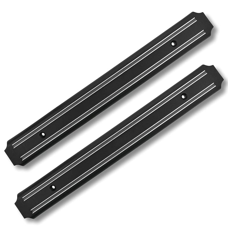 MEECOSTE 33cm Magnetic Knife Bar Magnetic Knife Storage Strip Magnet Kitchen Knife Holder Multipurpose Knife Rack Strip Patti 13 Inch Set of 2 Black2 - Image 1