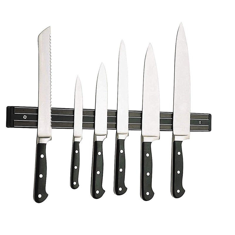 MEECOSTE 33cm Magnetic Knife Bar Magnetic Knife Storage Strip Magnet Kitchen Knife Holder Multipurpose Knife Rack Strip Patti 13 Inch Set of 2 Black2 - Image 2