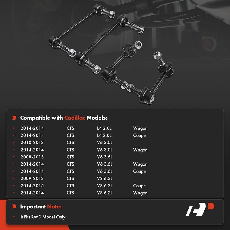 A-Premium 4Pcs Sway Bar Link Kit for Cadillac CTS - Image 2