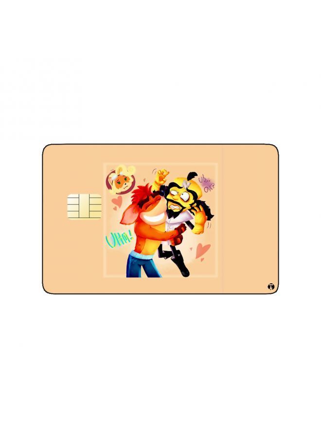 RKN PRINTED BANK CARD STICKER Crash And Doctor Neo Cortex From Crash Bandicoot Video Game - Image 1