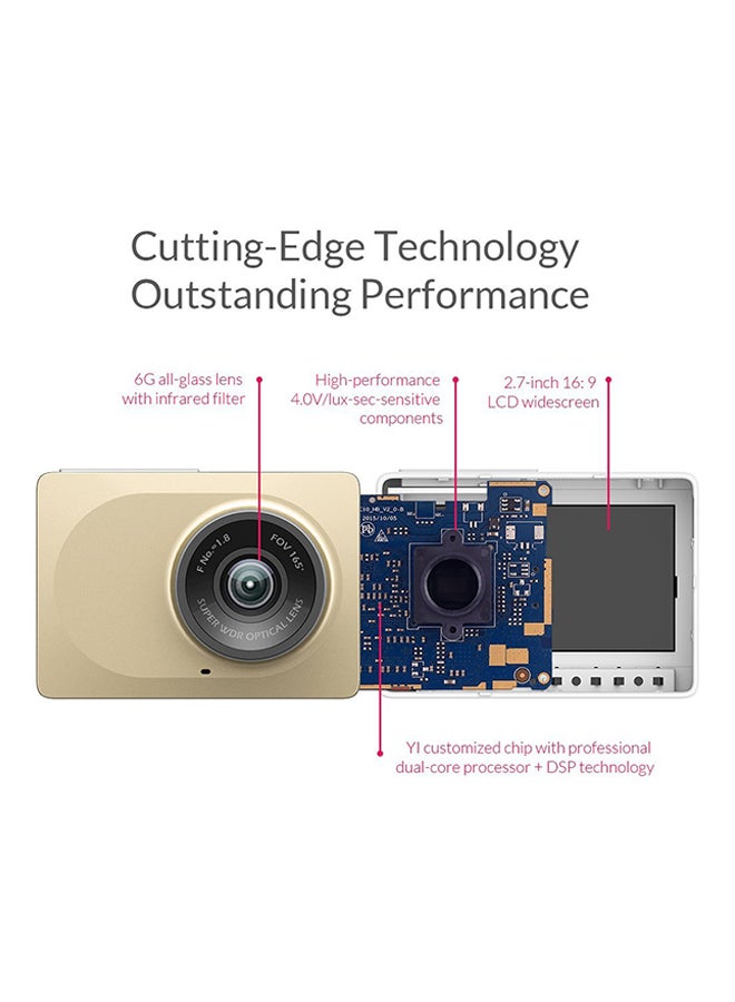 Yi Smart Dash International Version 1080p DVR Night Vision HD Car Camera - Image 5