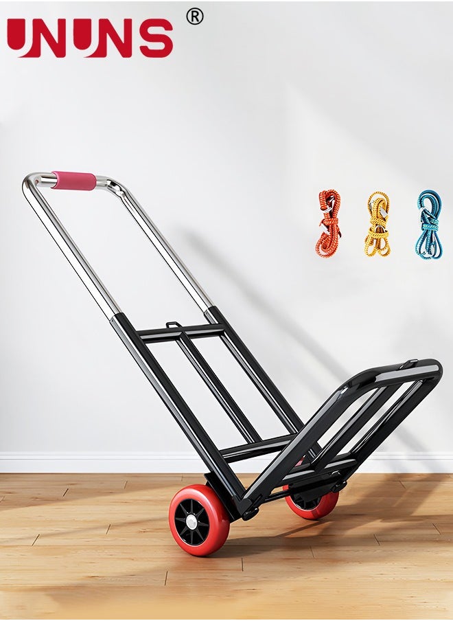 UNUNS Foldable Hand Truck,Heavy Duty Luggage Trolley Cart With Telescoping Handle And Rubber Wheels,For Luggage,Travel,Auto,Moving And Office Use  - Image 1