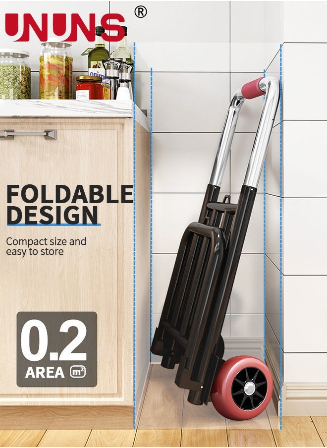 UNUNS Foldable Hand Truck,Heavy Duty Luggage Trolley Cart With Telescoping Handle And Rubber Wheels,For Luggage,Travel,Auto,Moving And Office Use  - Image 5