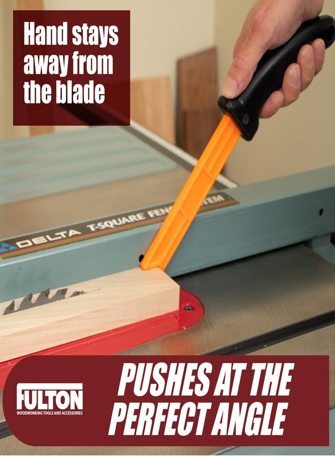 Fulton Safety Woodworking Push Stick 2 Pack, Each Has a Contoured Handle Embedded with Two Rare Earth Magnets, Ideal for Pushing Stock Through on Table Saws, Router Tables, Shapers and Jointers - Image 4