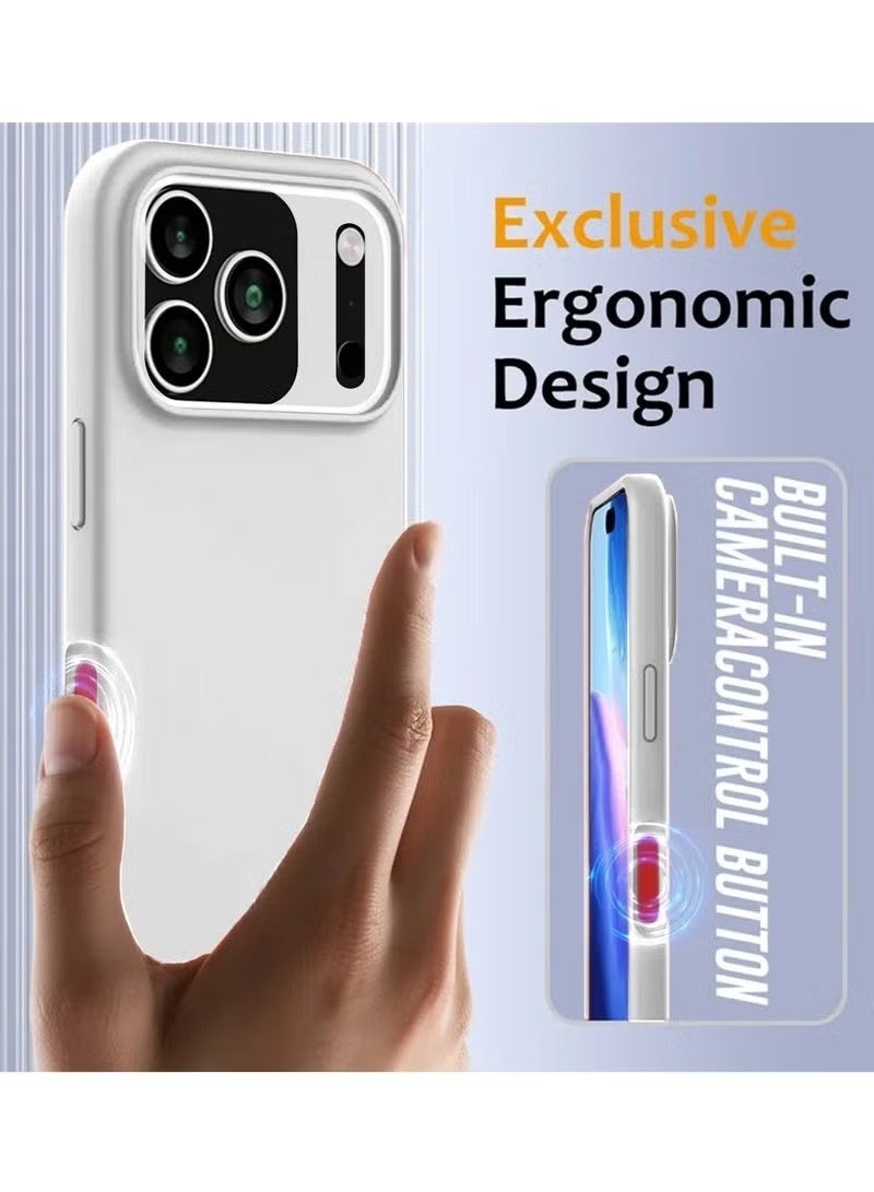 ELTRAZONE Soft Liquid Silicone Case Cover for Apple iPhone 17 Pro Max 5G (2025) – Shockproof Slim Fit Full Body Protective Case with Anti-Scratch Microfiber Lining & Smooth Matte Finish – White (MCRPSN) - Image 3