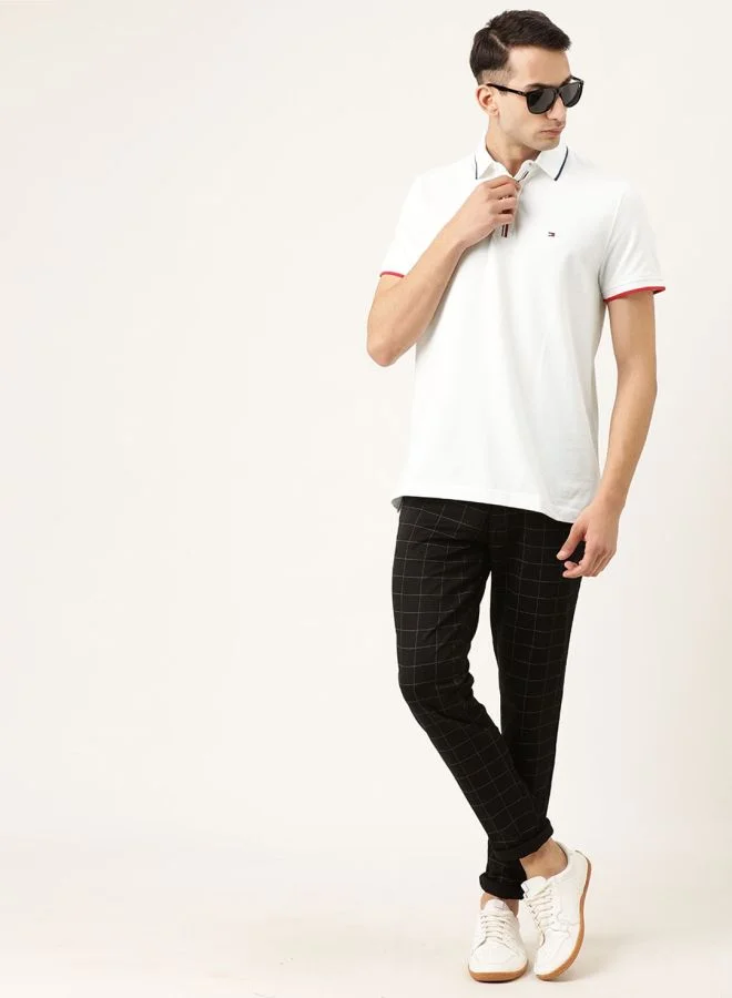 The Indian Garage Co Men Slim Fit Checked Mid-Rise Chinos