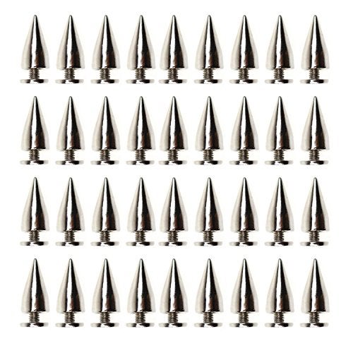 DYWISHKEY 100pcs 15mm Bullet Cone Spike and Stud Metal Screw Back for DIY Leather-Craft - Image 1