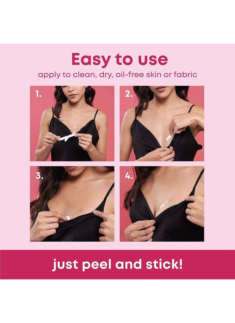 Indiana as offered by nature Indiana 216 Strips Double Sided Fashion Body Tape Clothing and Body All Day Strength Invisible Dress Tape Gentle to stick on Skin and clothes Transparent  - Image 5