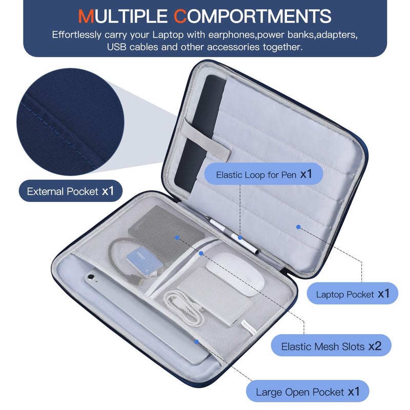 CASEDAO Laptop Carrying Sleeve Compatible with Apple MacBook Air 15 inch M5 M4 M3 M2 chip A3448 A3241 A3114 A2941 2026-2023,15" Microsoft Surface Laptop 6/5/4/3 Protective Case, Computer Traveling Bag- Blue - Image 4