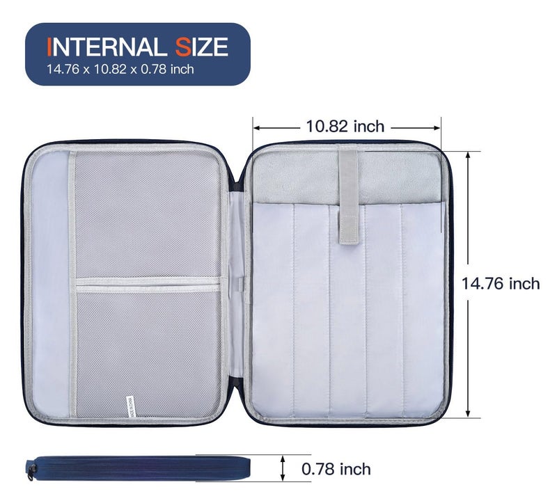 CASEDAO Laptop Carrying Sleeve Compatible with Apple MacBook Air 15 inch M5 M4 M3 M2 chip A3448 A3241 A3114 A2941 2026-2023,15" Microsoft Surface Laptop 6/5/4/3 Protective Case, Computer Traveling Bag- Blue - Image 2