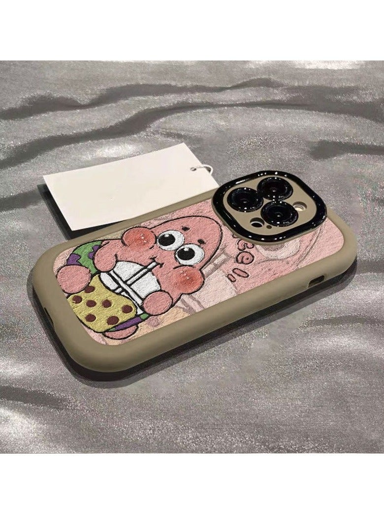 NIBEMINENT Pai Da Xing Milk Tea Protective TPU Case Cover For iPhone 15 Pro Max, Milk Tea Gray