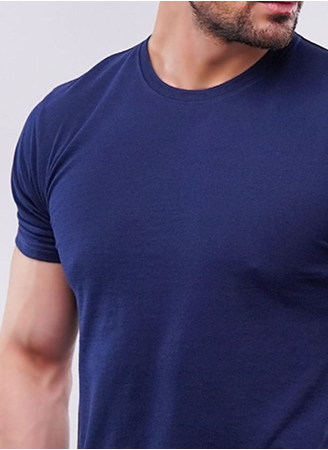 Mendeez Cotton Crew Neck T-Shirt for Men Solid Navy Blue Short Sleeve. - pzsku/ZCC6084009FBD3709E81FZ/45/_/1679916158/5e663fd1-a8c2-4b6f-af07-d304217a522d