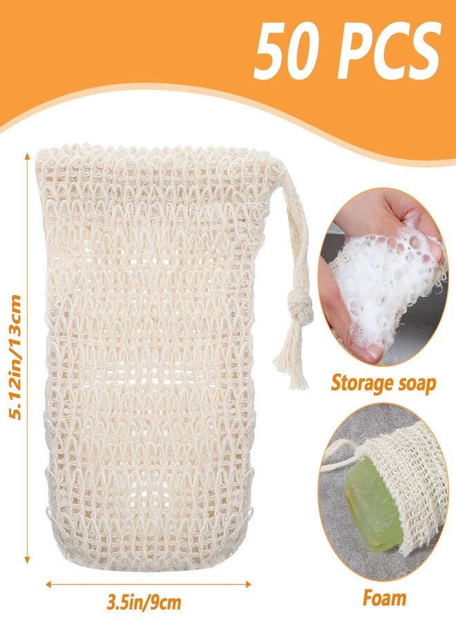 Molain Soap Bag, 50 Pack Natural Sisal Soap Saver, Bar Soap Pouch for Exfoliating, Foaming, and Drying Soap Bars, Soap Bags for Soap Bars, Soap Bar Bag, Soap Holder - Image 2