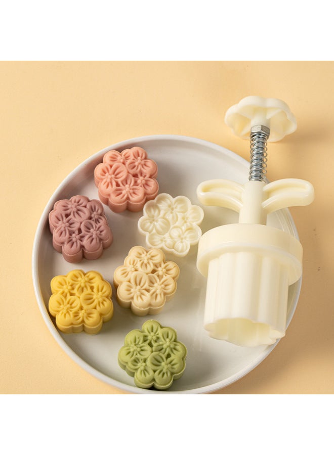 Osmanthus Mooncake Mold Style 2024 Pressing Ice Skin Hand Pressing Household Mung Bean Cake Flow Heart Mid-Autumn Chinese Style Cherry Blossoms-color:Sakura In Full Bloom 30g 4 Pieces  - Image 1
