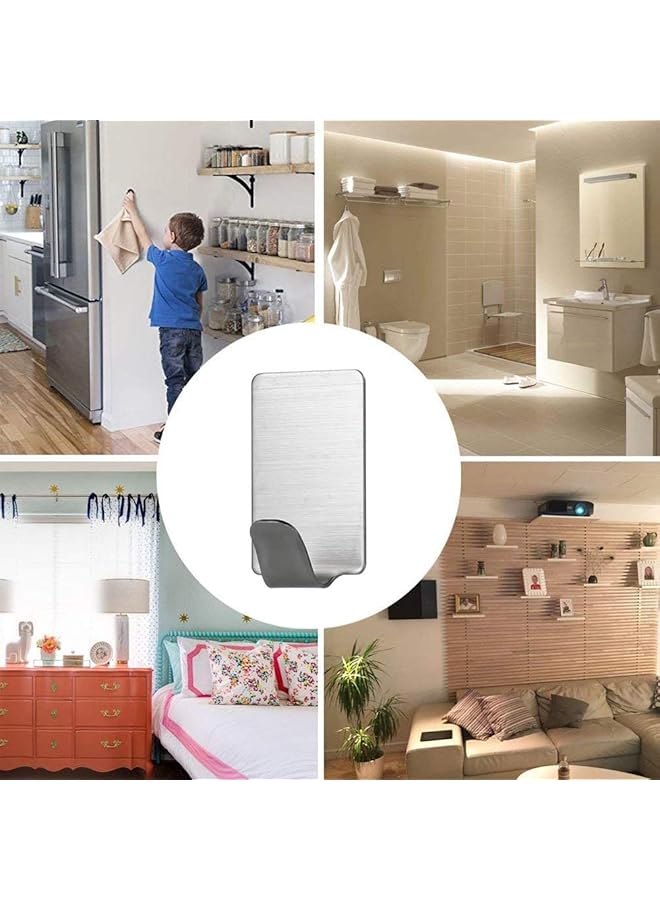 إيروريكس خطافات لاصقة متينة لتعليق المناشف من الفولاذ المقاوم للصدأ، خطافات لاصقة لتعليق المطبخ والحمام والمنزل، عبوة من 8 قطع - Image 5