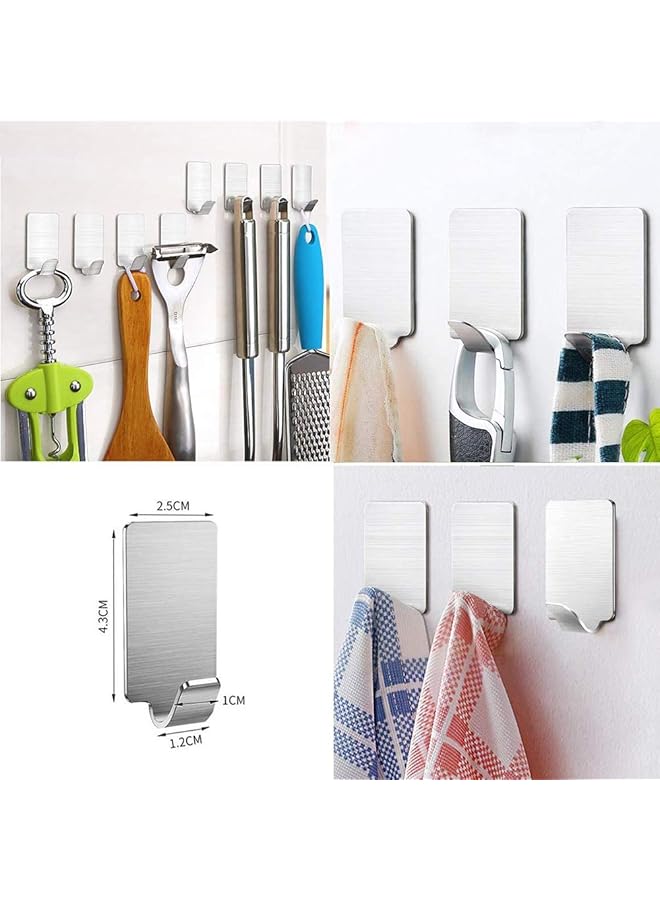 إيروريكس خطافات لاصقة متينة لتعليق المناشف من الفولاذ المقاوم للصدأ، خطافات لاصقة لتعليق المطبخ والحمام والمنزل، عبوة من 8 قطع - Image 3