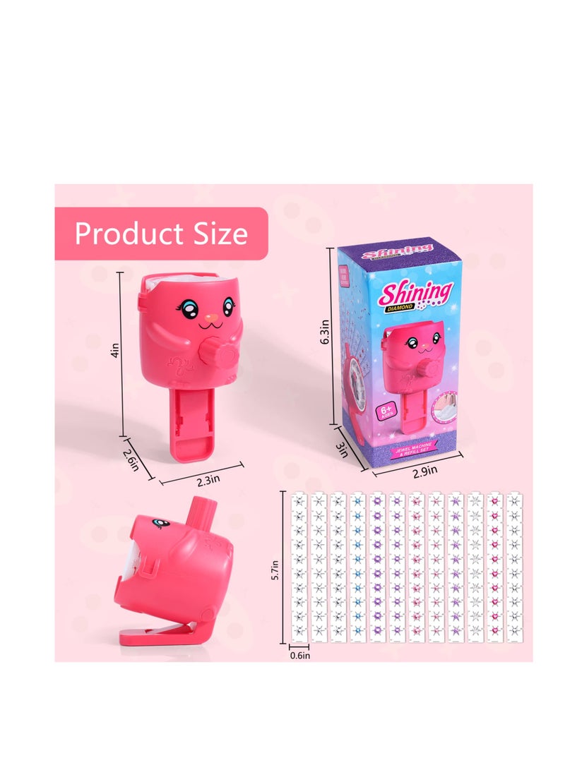 Excefore Hair Gem Stamper, Hair Bedazzler Kit with Rhinestones, Hair Glitter Stamper, Hair Glitter Machine for Women, with 10 Different Types of 120 Glitter Diamonds, for Fashion Decoration, Wedding - Image 2