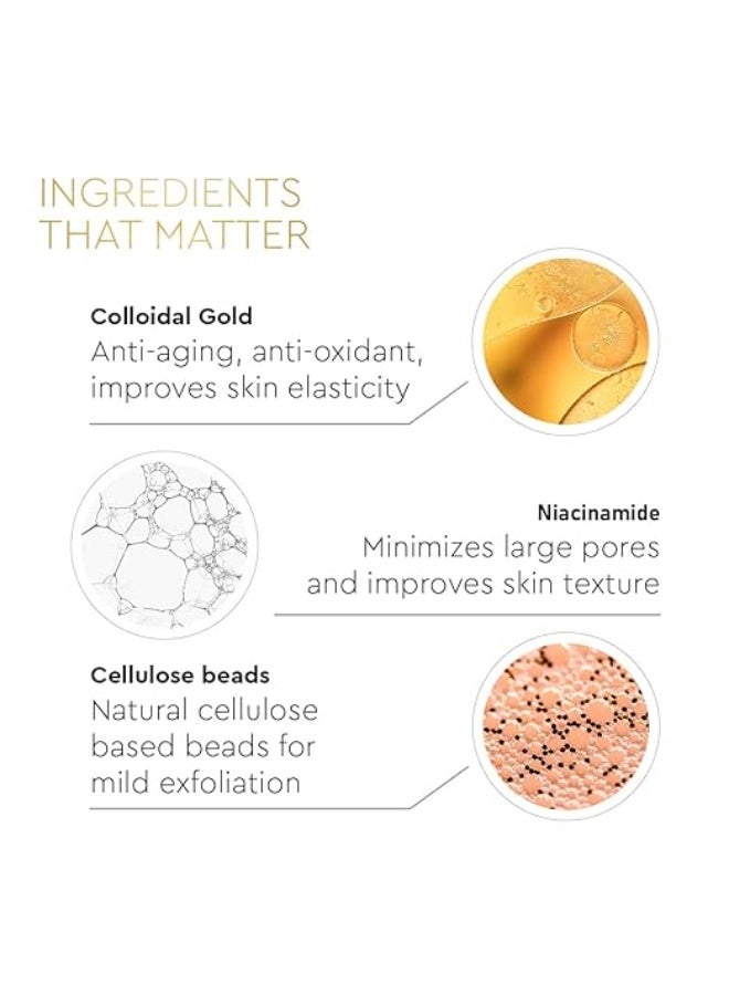 VLCC Clinic Bright Perfect Face Scrub - 100g | Mild Exfoliation | Brightening Face Scrub | Skin Brightening Scrub with 24K Gold Particles and Niacinamide| Smooth Skin Texture - Image 3