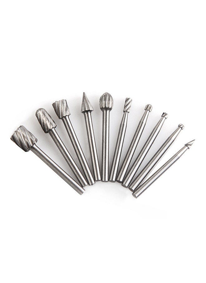 Generic - 10Pcs Tungsten Carbide Burr Bits Set 1/8'' Shank Cutting Carving Routing Bur for Rotary Tool - Image 1