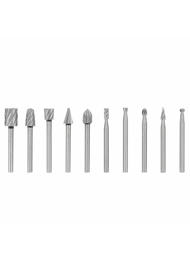 Generic - 10Pcs Tungsten Carbide Burr Bits Set 1/8'' Shank Cutting Carving Routing Bur for Rotary Tool - Image 1