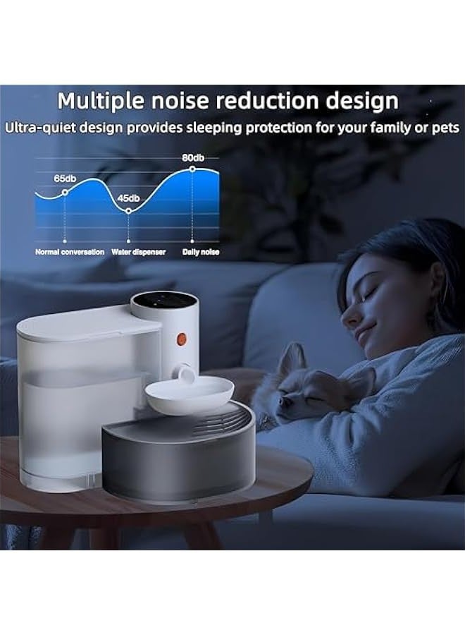 Beauenty Smart Pet Water Fountain Filterless,Wireless 3L Water Automatic Dispenser for Pets,Rechargable Cordless Cat and Dog Fountain with Timed Drainage System,Wireless Pet Pour-Over Water Dispenser - Image 5