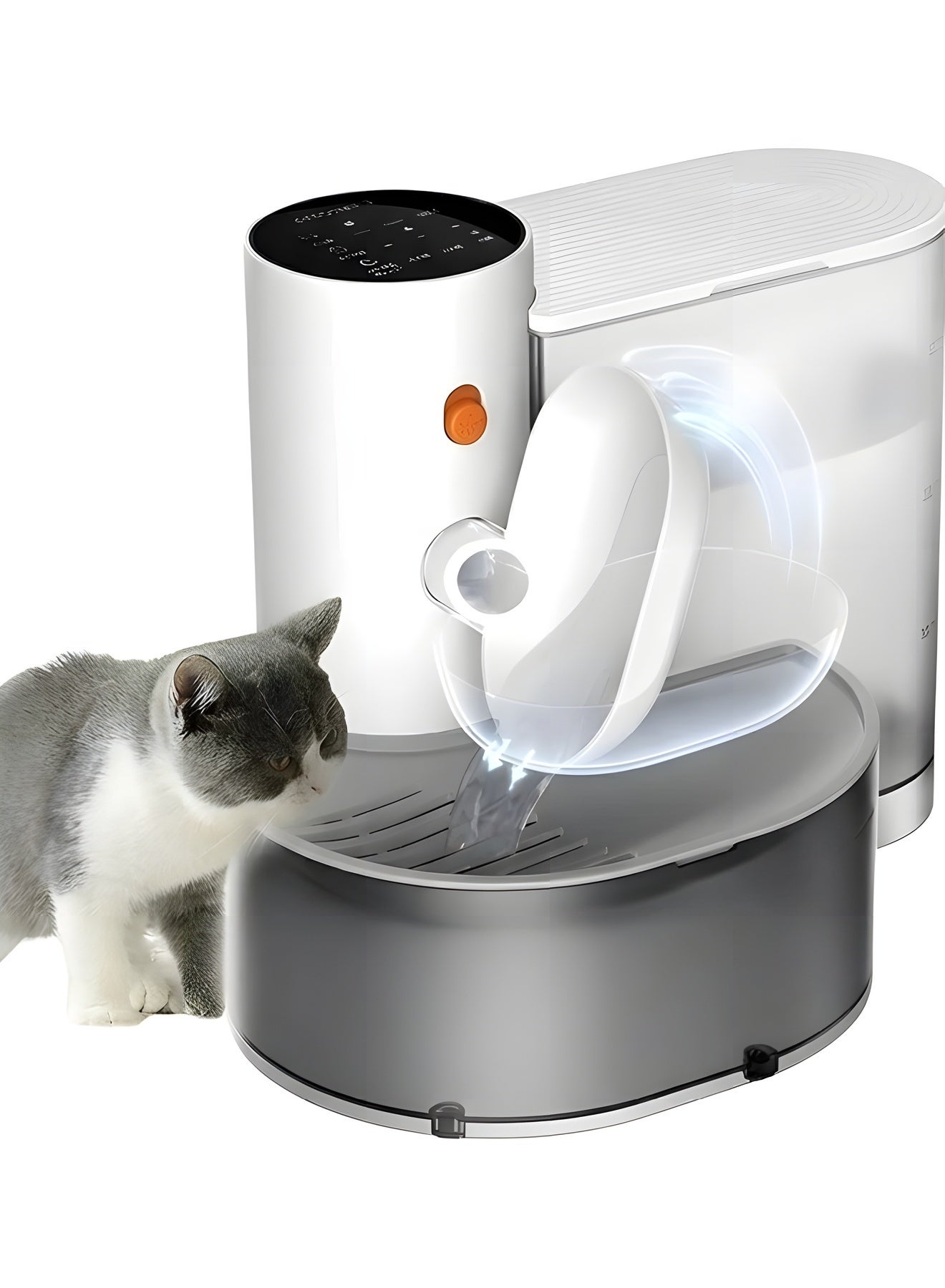 Smart Pet Water Fountain Filterless,Wireless 3L Water Automatic Dispenser for Pets,Rechargable Cordless Cat and Dog Fountain with Timed Drainage System,Wireless Pet Pour-Over Water Dispenser